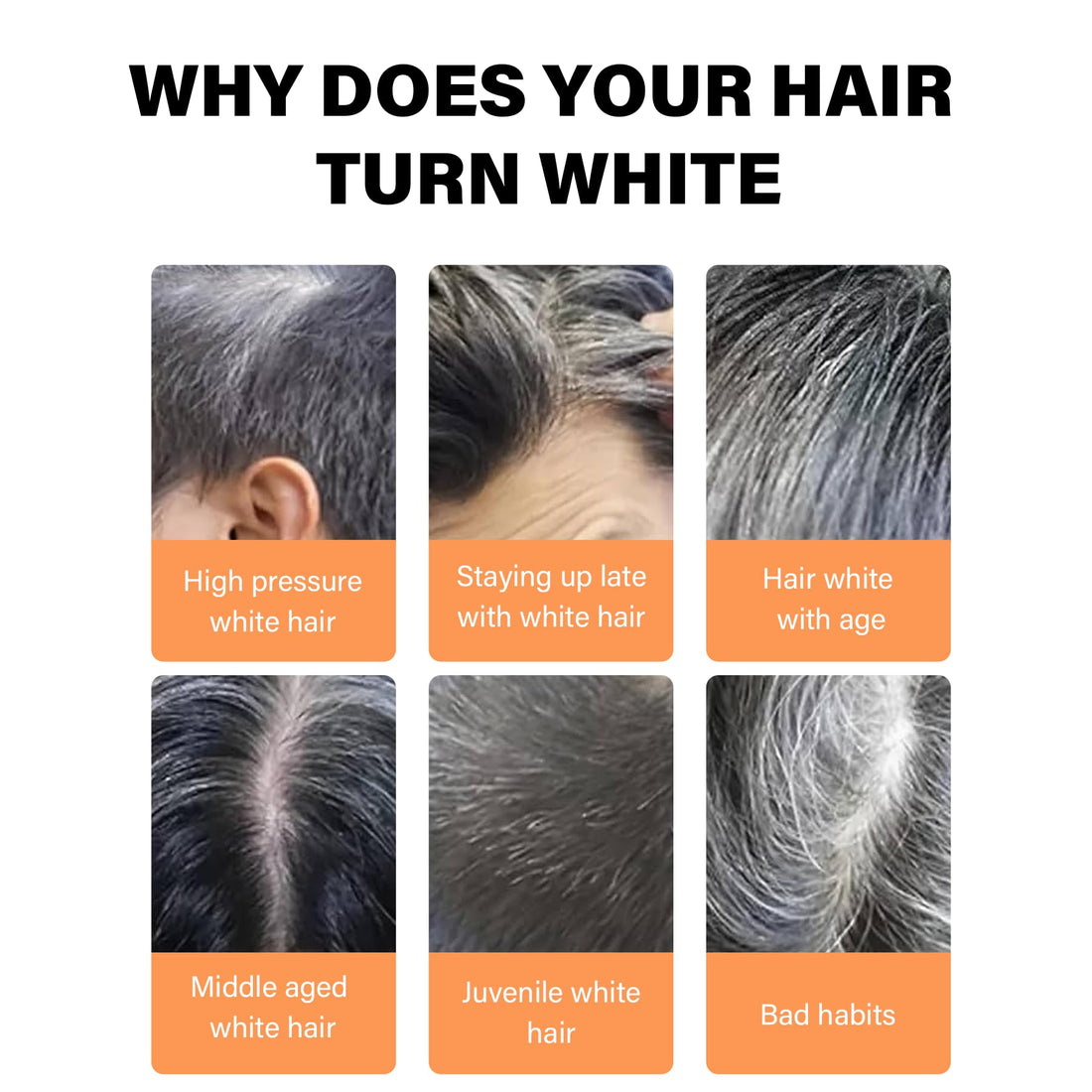 VAEYAE Natural Gray Hair Reverse Bar, Men & Women Bar Shampoo and Conditioner Cover Grey, Hair Thickening & Darkening Black Soap, for Reducing Thinning Hair Loss, Polygonum Castor Oil Bars 2 Pcs