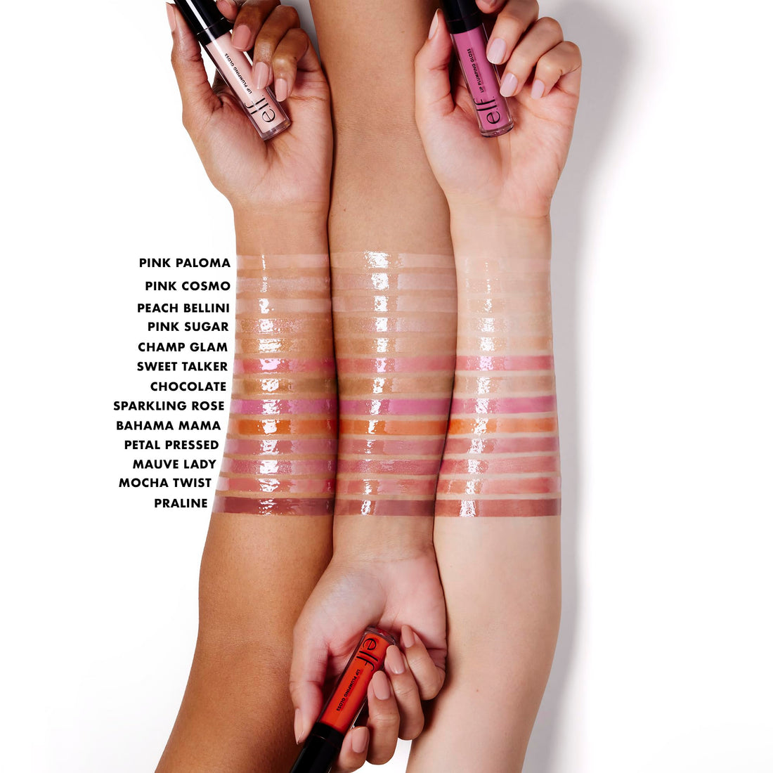 e.l.f. Lip Plumping Gloss, High-Shine Liquid Lip Color, Creates Fuller Lips & A Plumper Pout, Moisturizing Formula, Vegan & Cruelty-Free, Praline