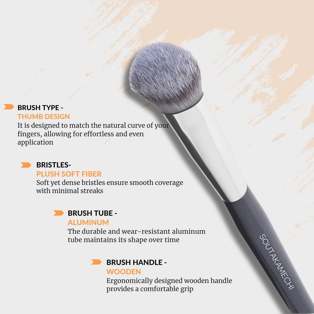Concealer Brush – Kitten Paw Under-Eye Makeup Brush for Blending, Buffing & Setting – Works with Cream, Liquid & Powder – Covers Blemishes & Dark Circles – Soft Vegan Bristles