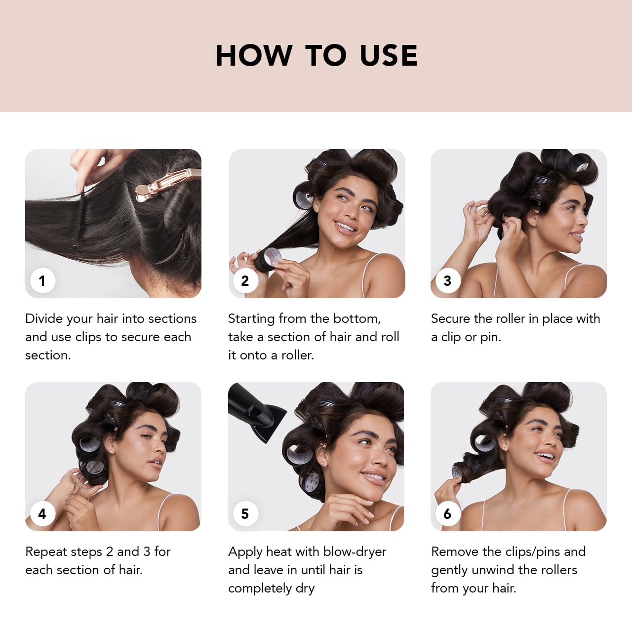 Kitsch Pro Ceramic Hair Rollers, Self Grip Thermal Hair Rollers, Hair Curlers, 8 Pack