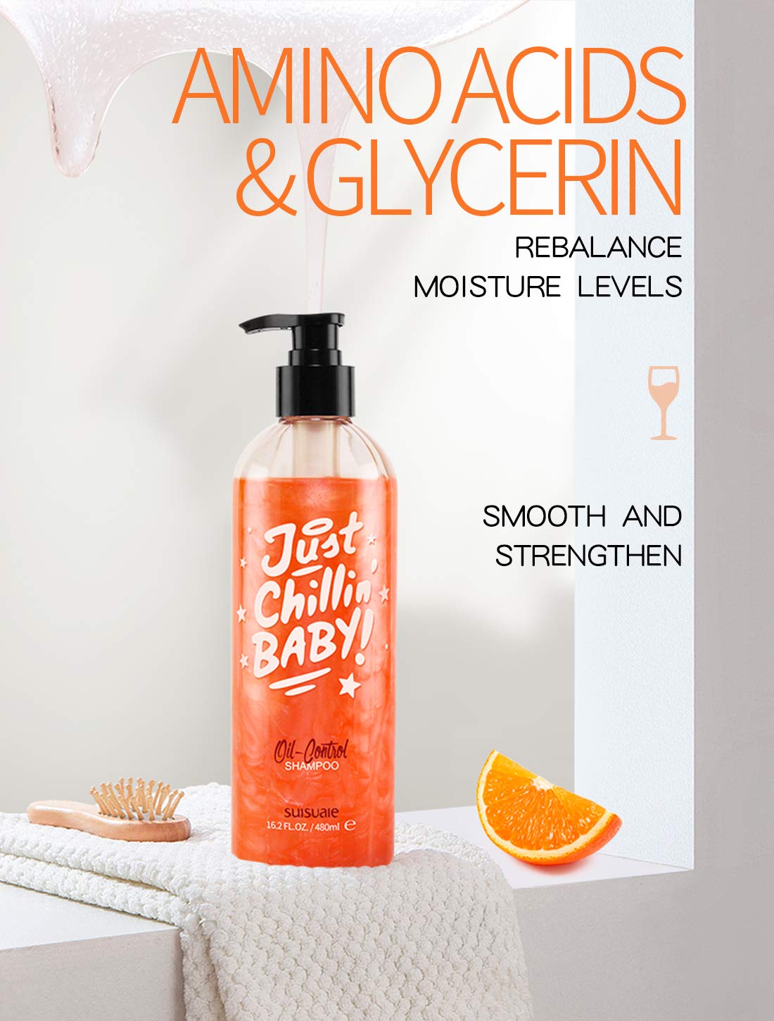 Suisuaie Hair Shampoo for Greasy Hair, Oily Scalp, Clarifying Shampoo for Build Up , Silicone Free ,16.20 Fl Oz