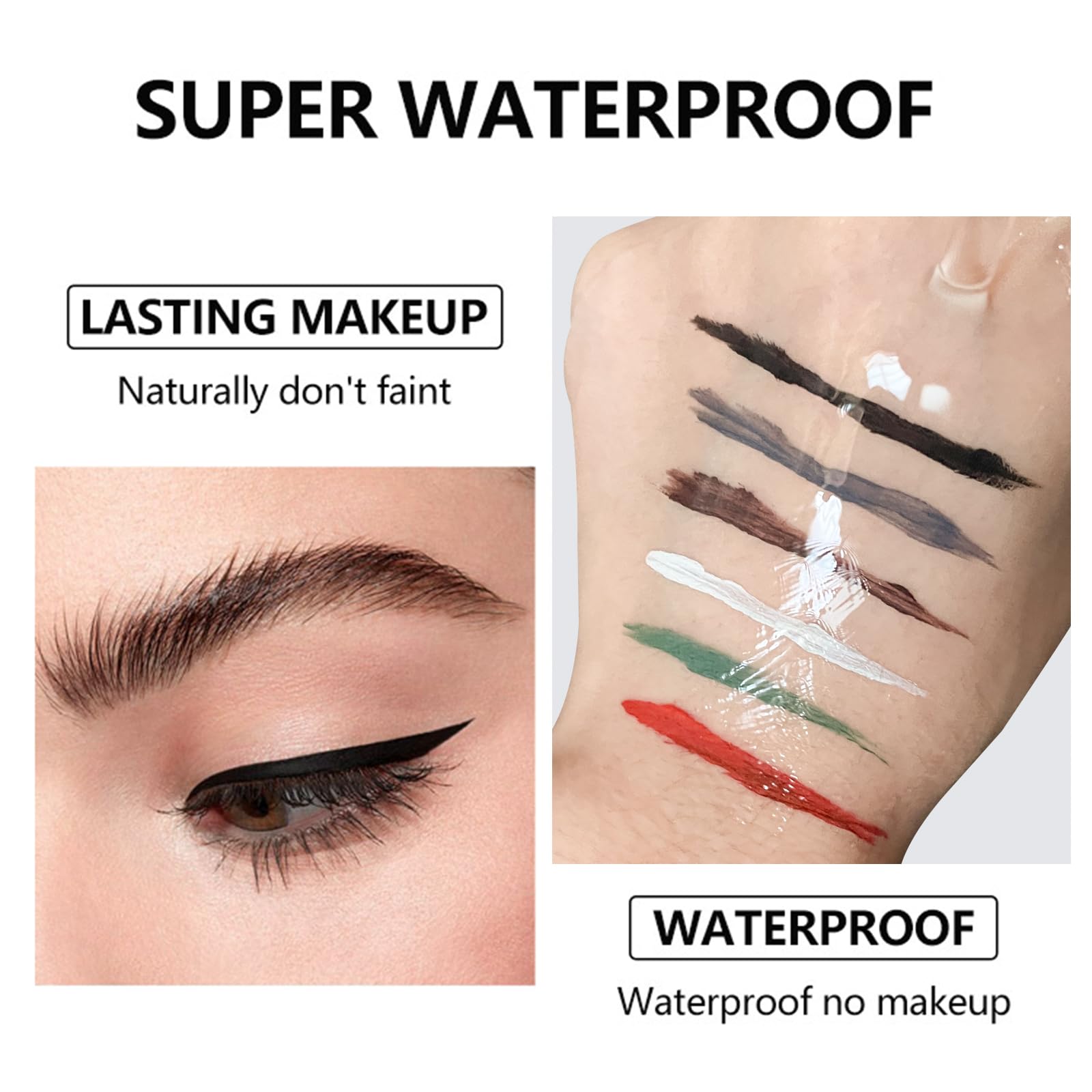 Eyeliner Gel Set,Long Lasting Waterproof Gel Eyeliner,High-Intensity Pigments Smudge-Proof Eye Liner Makeup With 5.51 IN Long Eyeliner Brush Water-Resistant Cream Eyeliner Gel 5G-Black