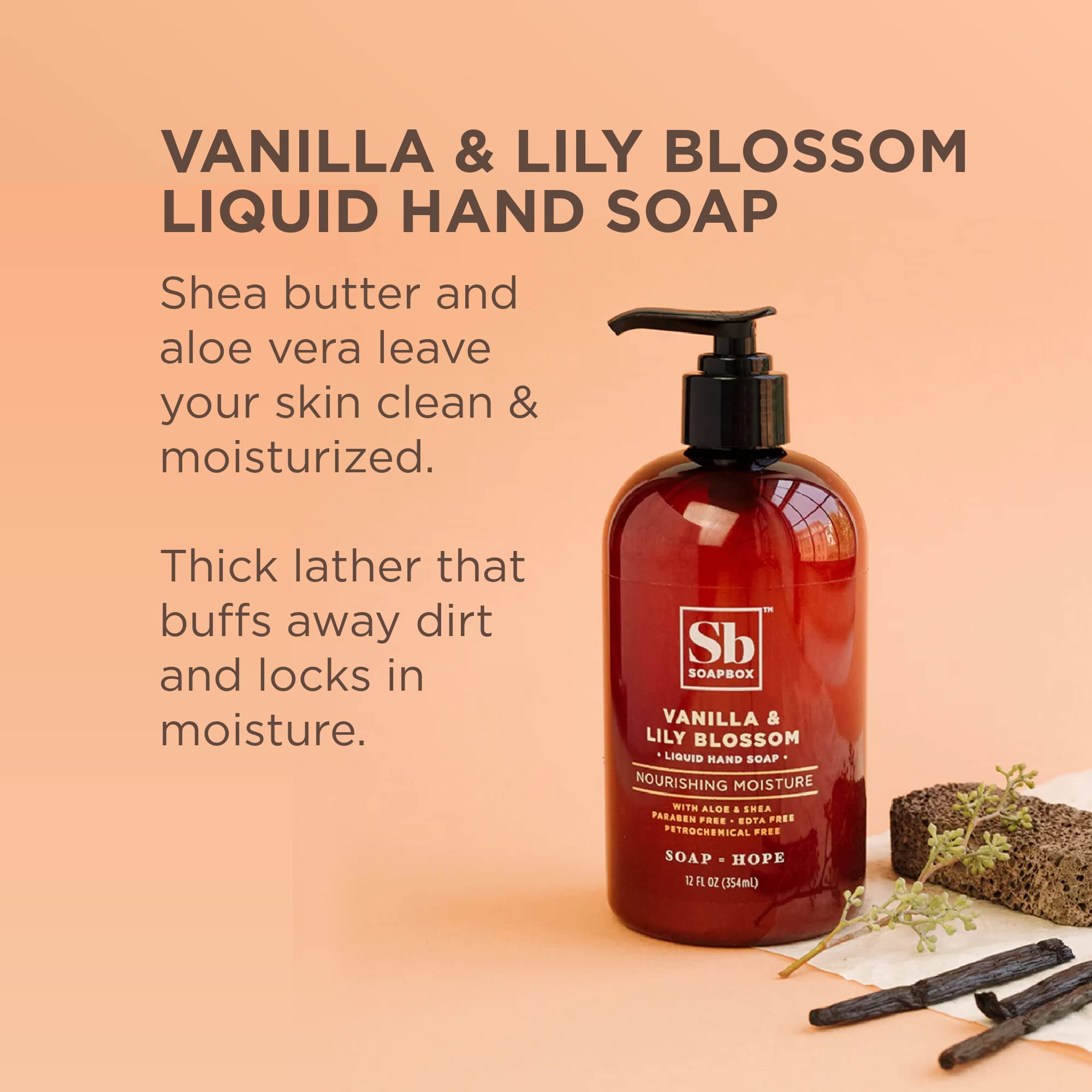 SoapBox Soaps Hand Soap, Vanilla & Lily Blossom, 3 Count