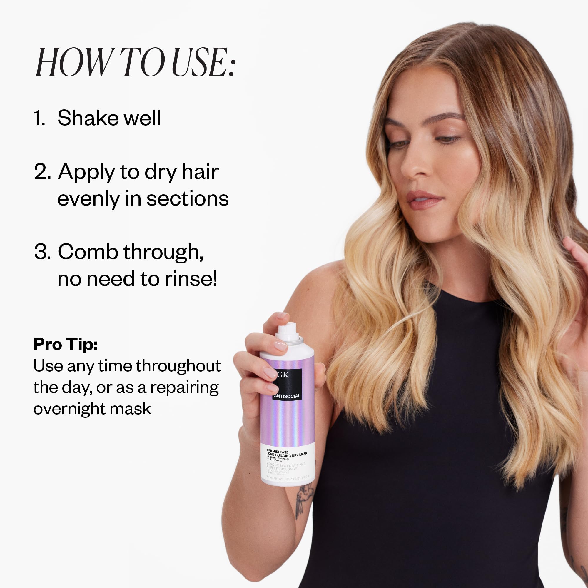 IGK AntiSocial Overnight Bond-Building Dry Hair Mask, Clear, Coconut, 5 Oz