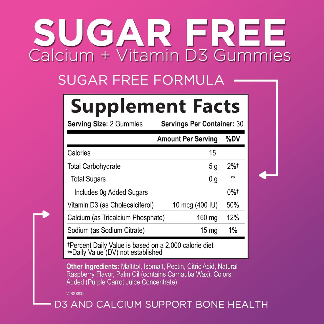 Sugar-Free Calcium Supplements for Women + 400 IU Vitamin D3 - Calcium Chews Gummy for Bone & Immune Support, Supports Teeth & Bone Strength, Chewable Calcium Supplement for Women & Men - 60 Gummies