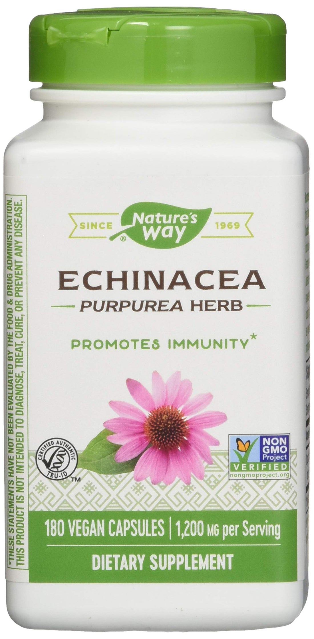 Nature's Way Nature's Way Echinacea Purpurea Herb, 1,200 Mg Per Serving, 180 Vcaps, 180 Count (Pack of 12)