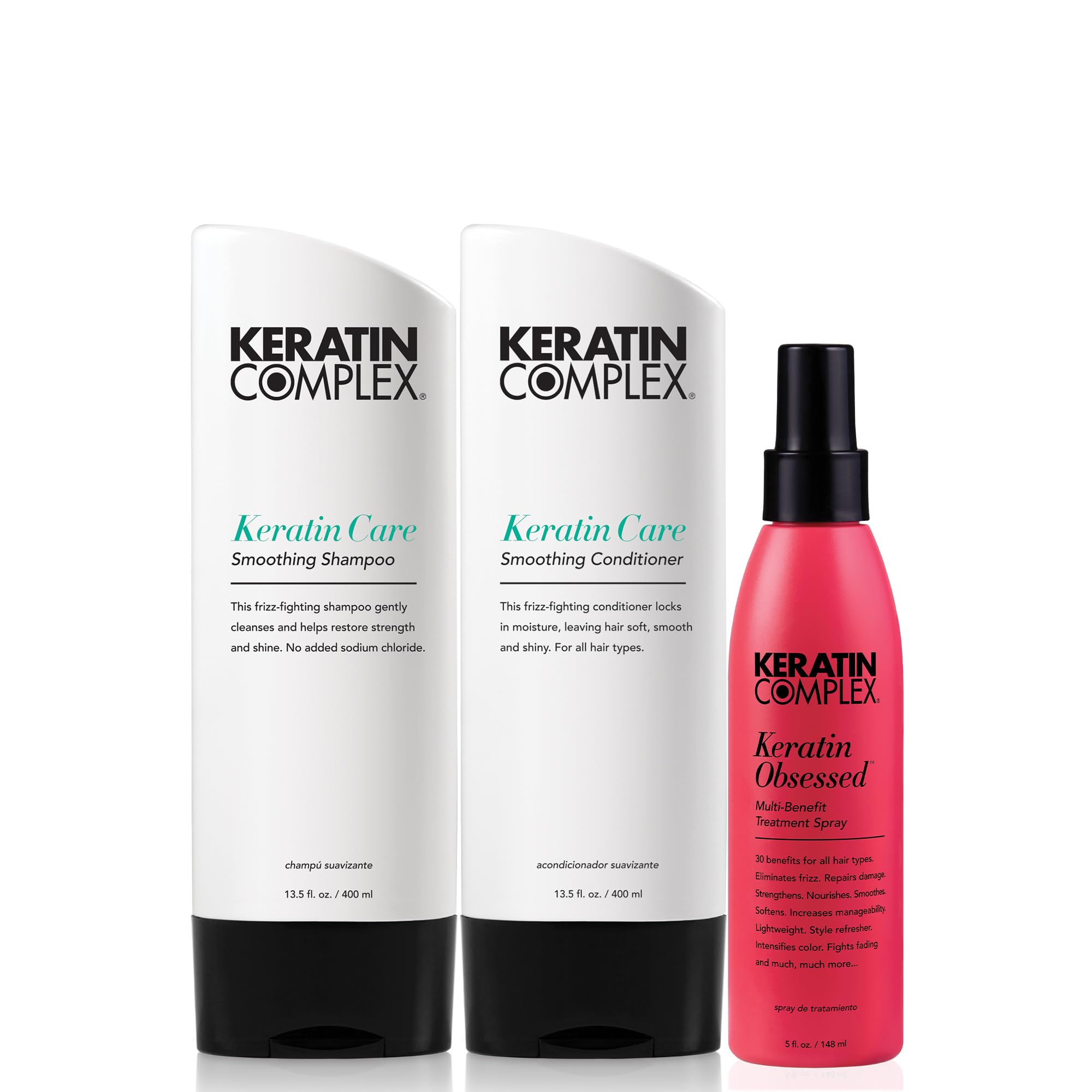 Keratin Complex - Keratin Care Retail Kit - Keratin Care Shampoo & Conditioner 13.8 oz each & 5 fl oz Keratin Obsessed