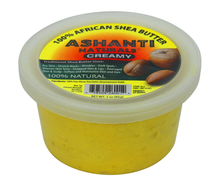 Ashanti Naturals 100% Soft and Creamy Natural African Shea Butter, 3 oz, Yellow