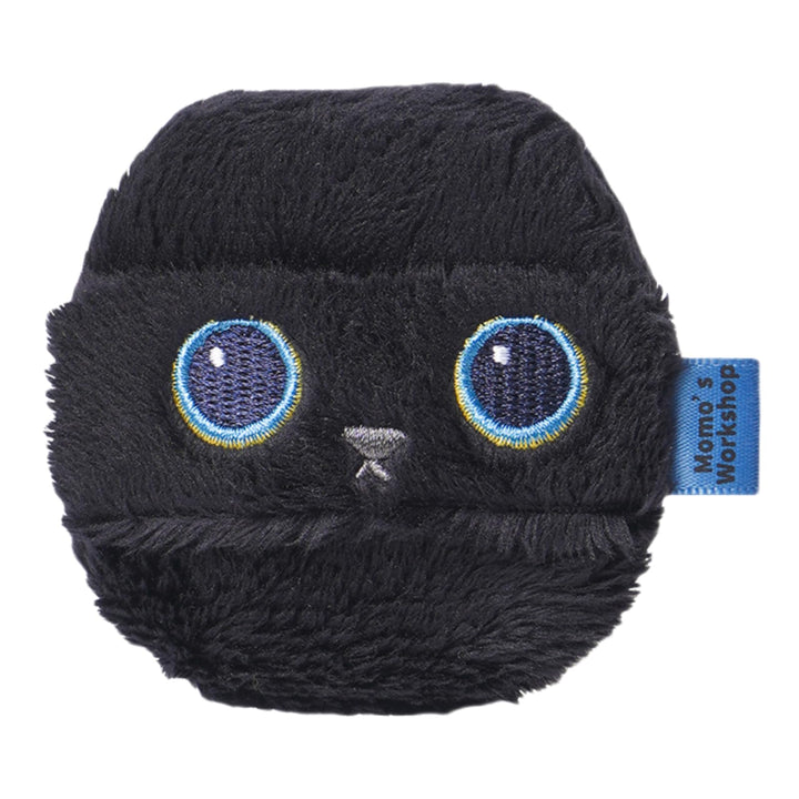 momo's workshop Cute Powder Puff, Black Fluffy Makeup Puff for Loose & Pressed Powders, Setting and Baking, Reusable, Dual-sided Use 1P M