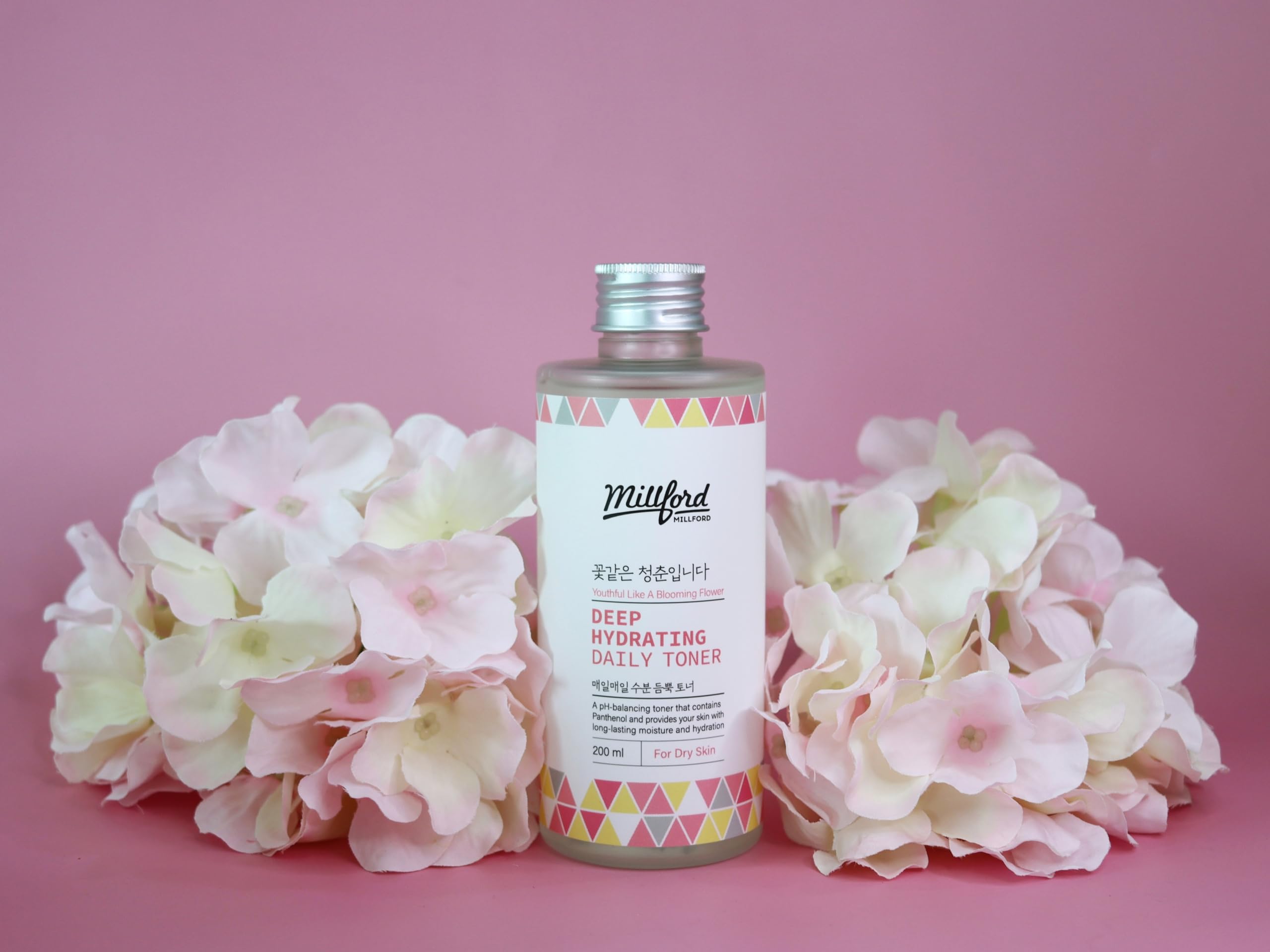 Millford Deep Hydrating Daily Toner 6.76 Oz, 200ml, Moisturizing Toner, Alcohol Free, Fragrance Free, pH Balance, Panthenol, Betaine, Vitamin B5, Korean Skincare