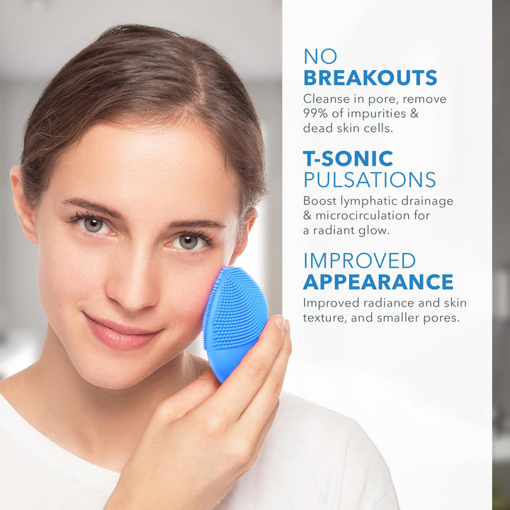 FOREO LUNA mini 2 Silicone Facial Cleansing Brush for Spa Skincare at Home, Aquamarine