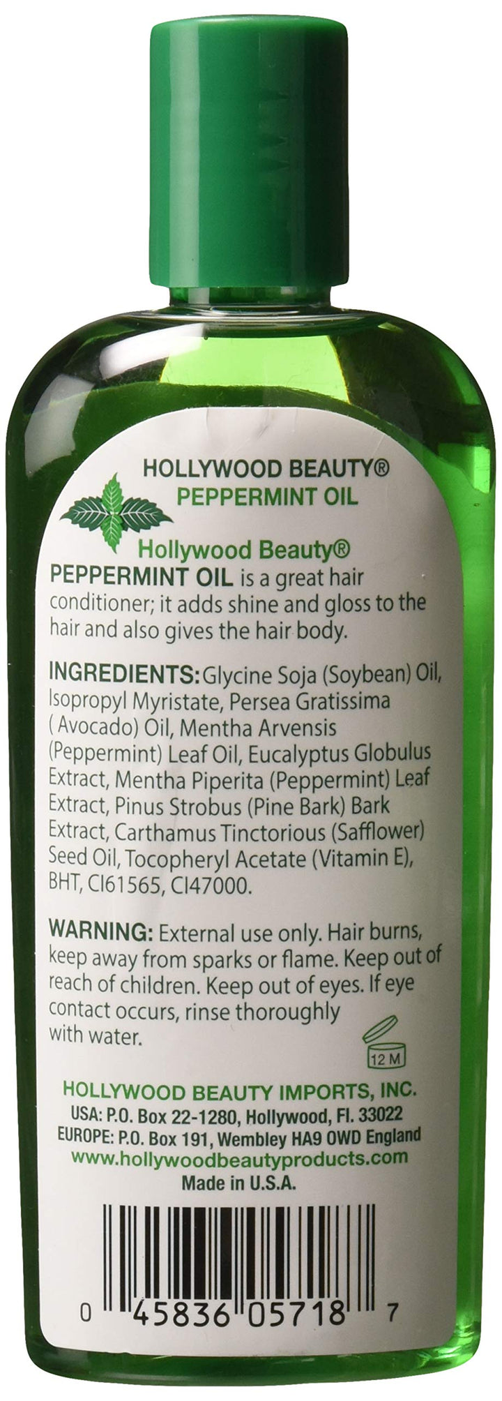 Hollywood Beauty Peppermint Oil, 8 Ounce