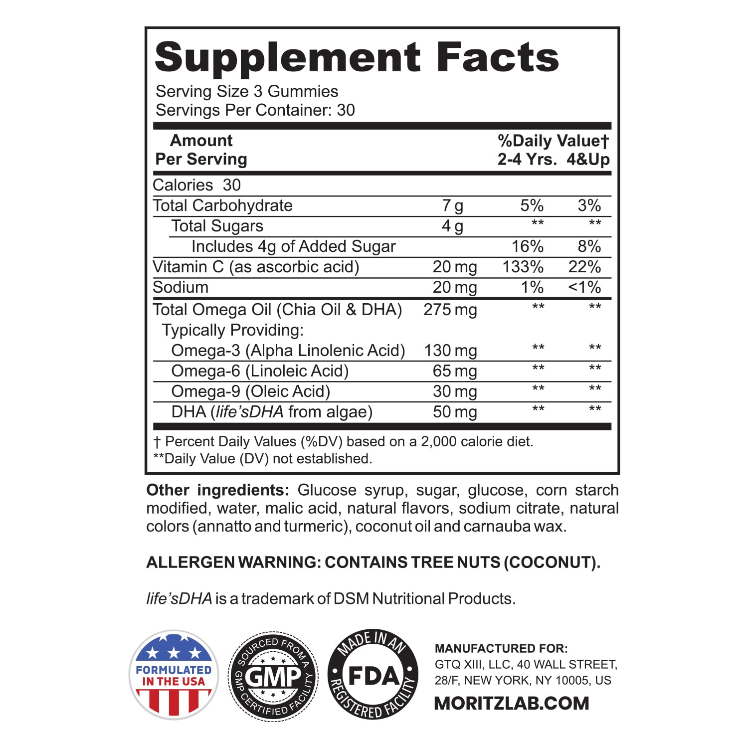 DR. MORITZ Vegan Omega 3 Gummies for Kids and Toddlers (90 Count), Omega 3 Kids Gummies for Brain and Heart Health, No Fish Oil and Gluten Free