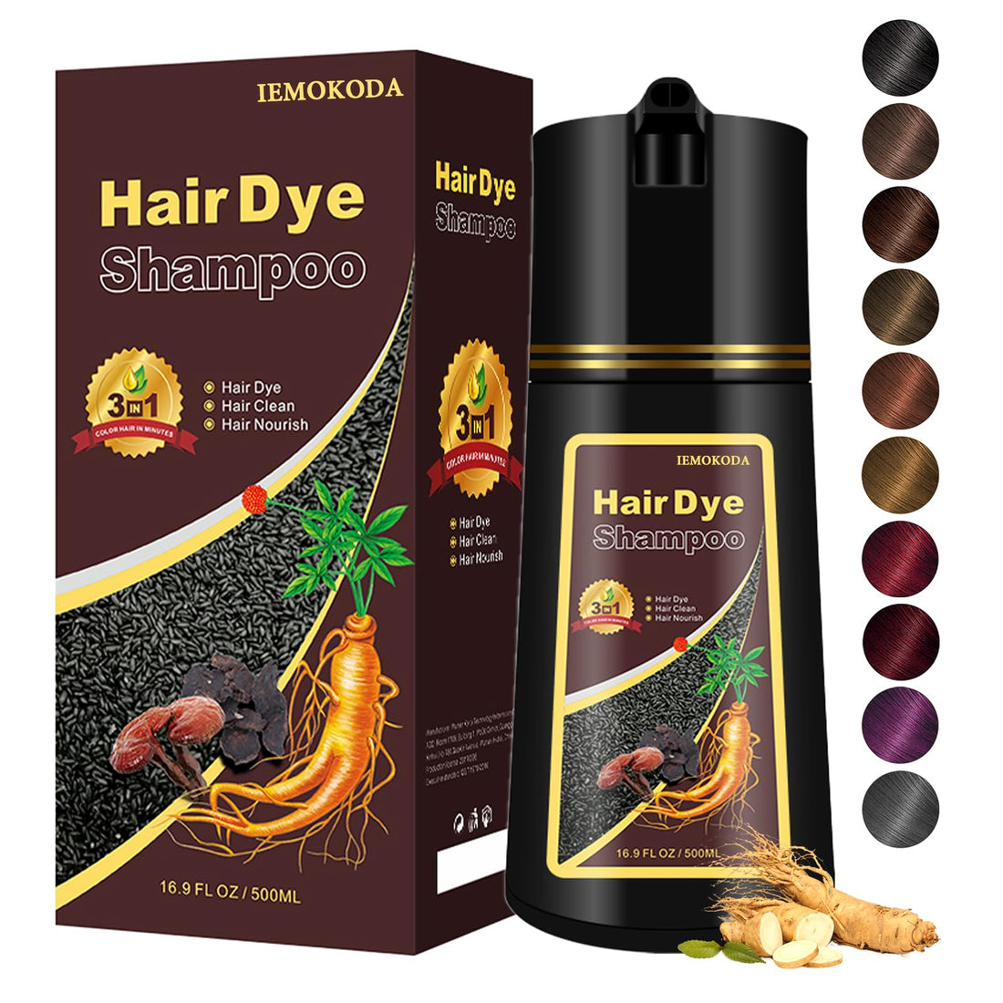 Agthyuve Blonde Brown Hair Dye, Hair Dye Shampoo for Men and Women, Hair Color Shampoo For Home Use, Shampoo Para Canas, Hair Dye Shampoo 3 in 1, 16.9 Fl Oz (Blonde Brown)