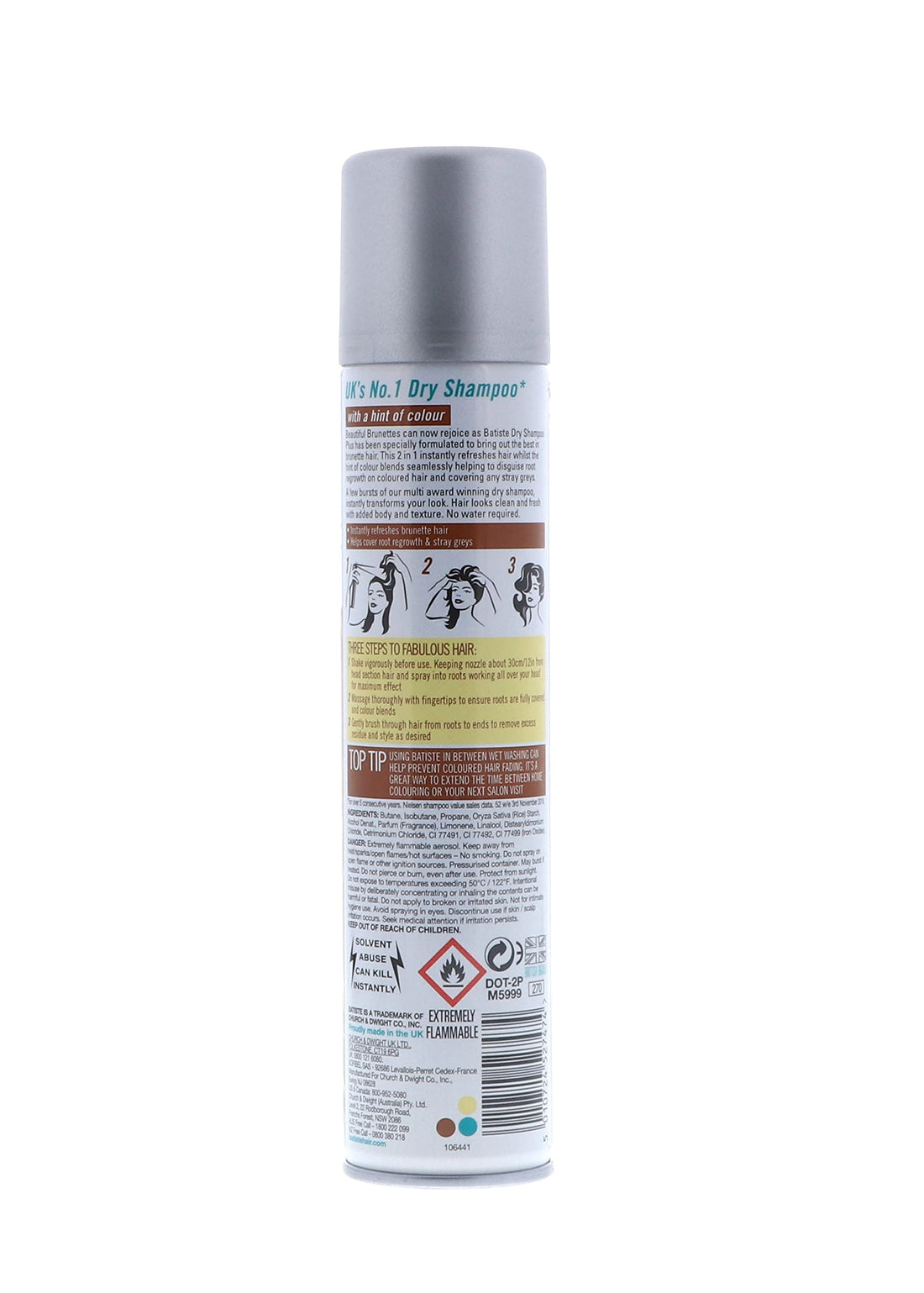 Batiste Dry Shampoo, Beautiful Brunette, 6.73 Ounce (.3 Pack)