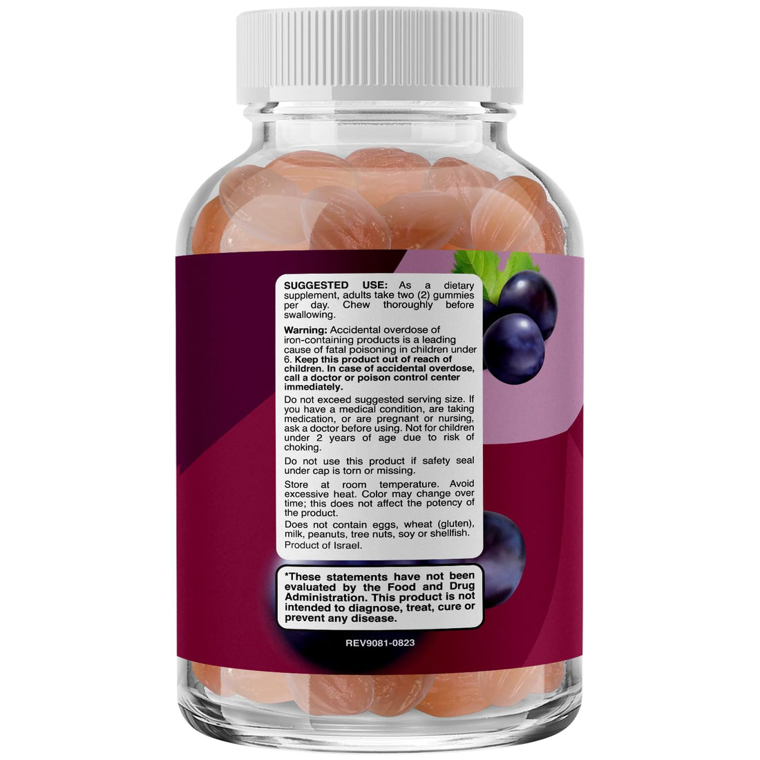 Natural Multivitamin Iron Gummies for Adults - Adult Gummy Vitamins with Iron and Energy Boost B Complex Vitamins - Gummy Supplement and Mental Clarity Focus Multivitamin with