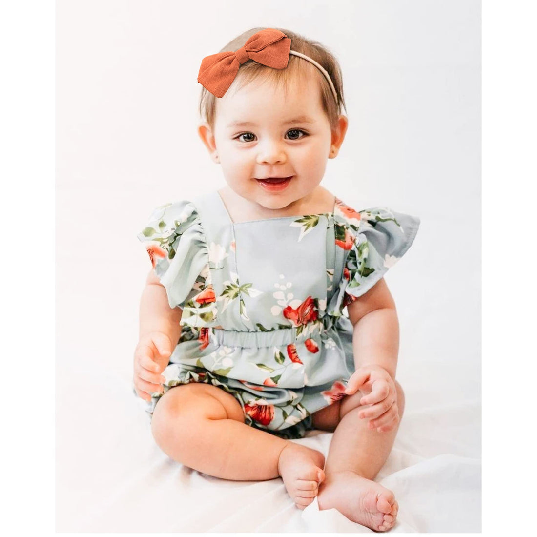 30 Pcs Baby Headbands Infant Girls Hair Bows Nylon Hairbands with Linen Bows Handmade Head Accessories for Newborn Toddlers Kids