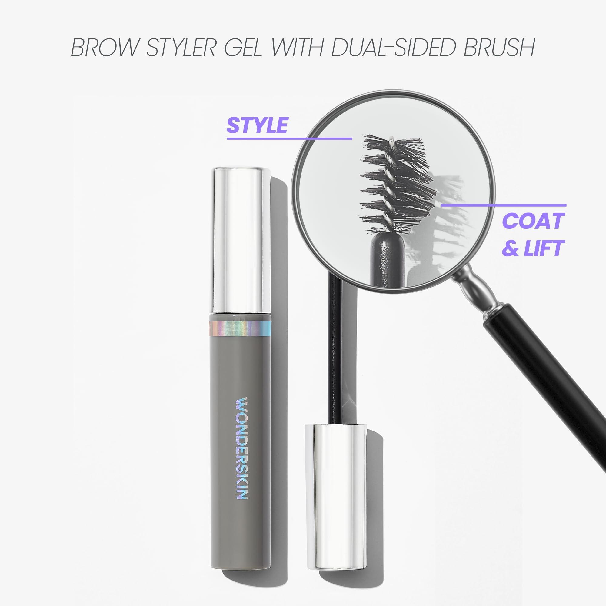 Wonderskin Wonder Blading Brow Styler Gel, Long Lasting Clear Eyebrow Gel, Lightweight and Volumizing Brow Styler