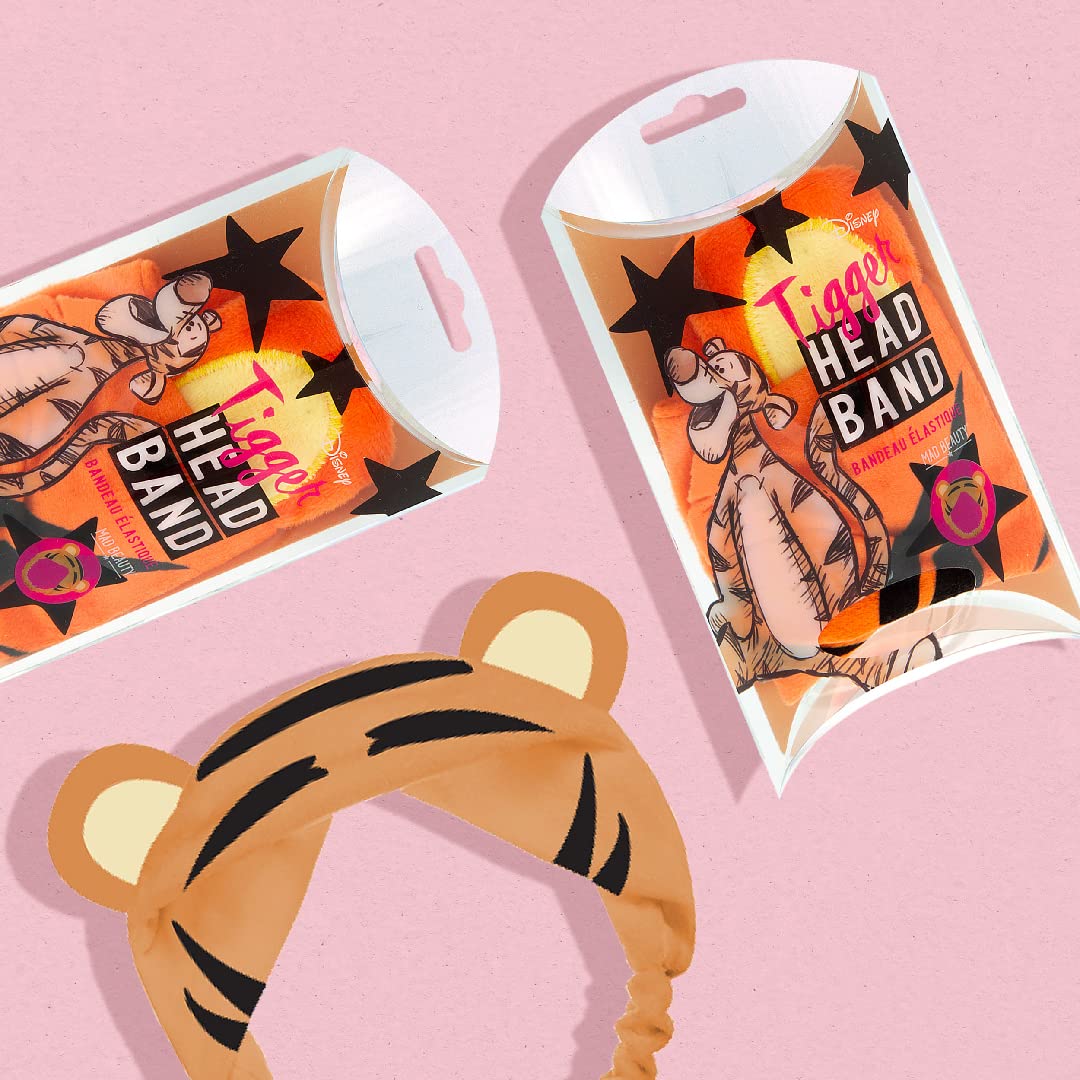 MAD BEAUTY Disney Winnie the Pooh Tigger Make-Up Headband, Keeps Hair Neatly Tucked Away Out of Face, Comfortable, Soft Costume Headband, Use While Doing Make-Up, Applying Creams, or Face Masks