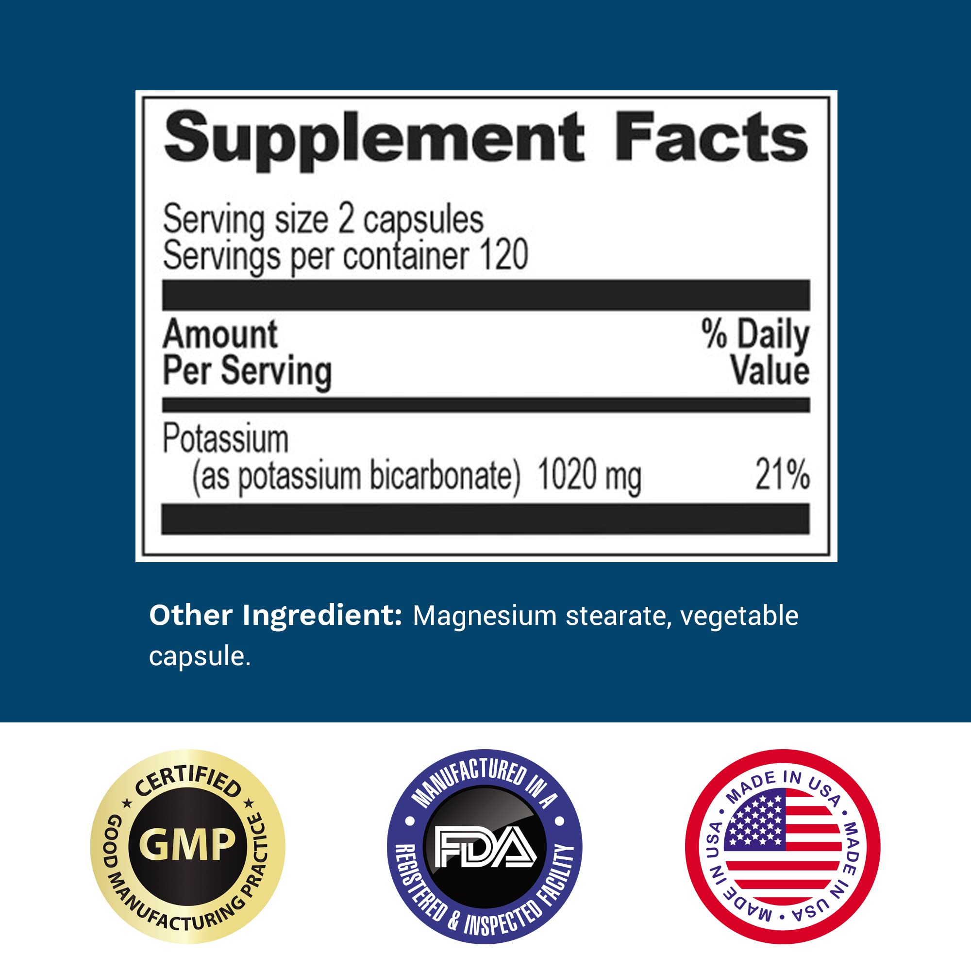 Life Enhancement Potassium Supplement, 1020 mg,120 Servings, 240 caps