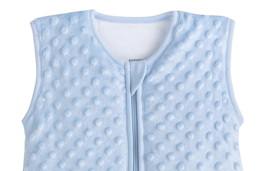 BABYINABAG Summer Model Baby Sleeping Bag and Sack, Plush Minky Dot, 1.25 Tog for Infants and Toddlers (Small (3-11 mos))