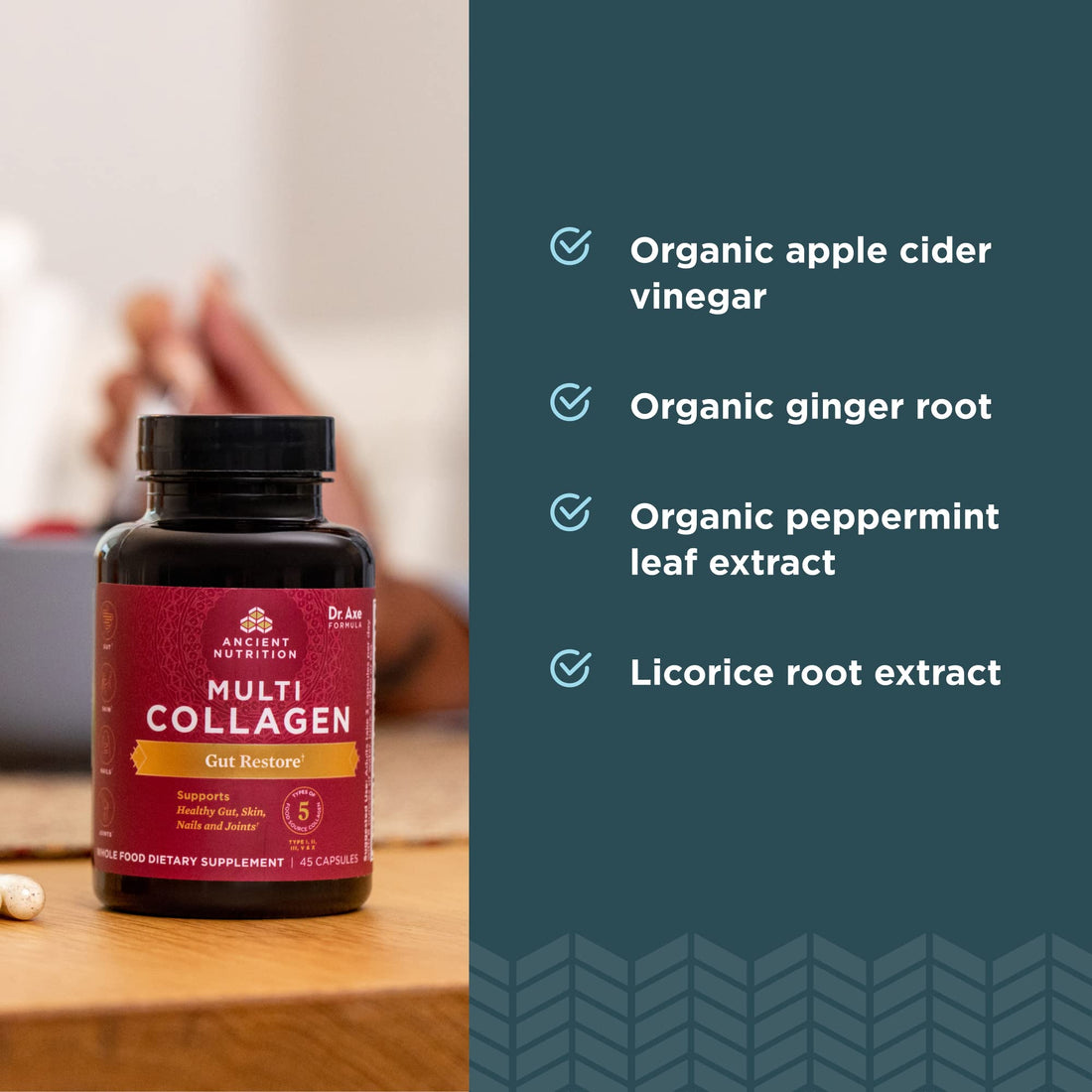 Collagen Pills with Probiotics for Gut Health by Ancient Nutrition, Multi Collagen Capsules Gut Restore 90 Ct, Supports Gut, Joints, Hair & Nails, Gluten Free, Paleo and Keto Friendly