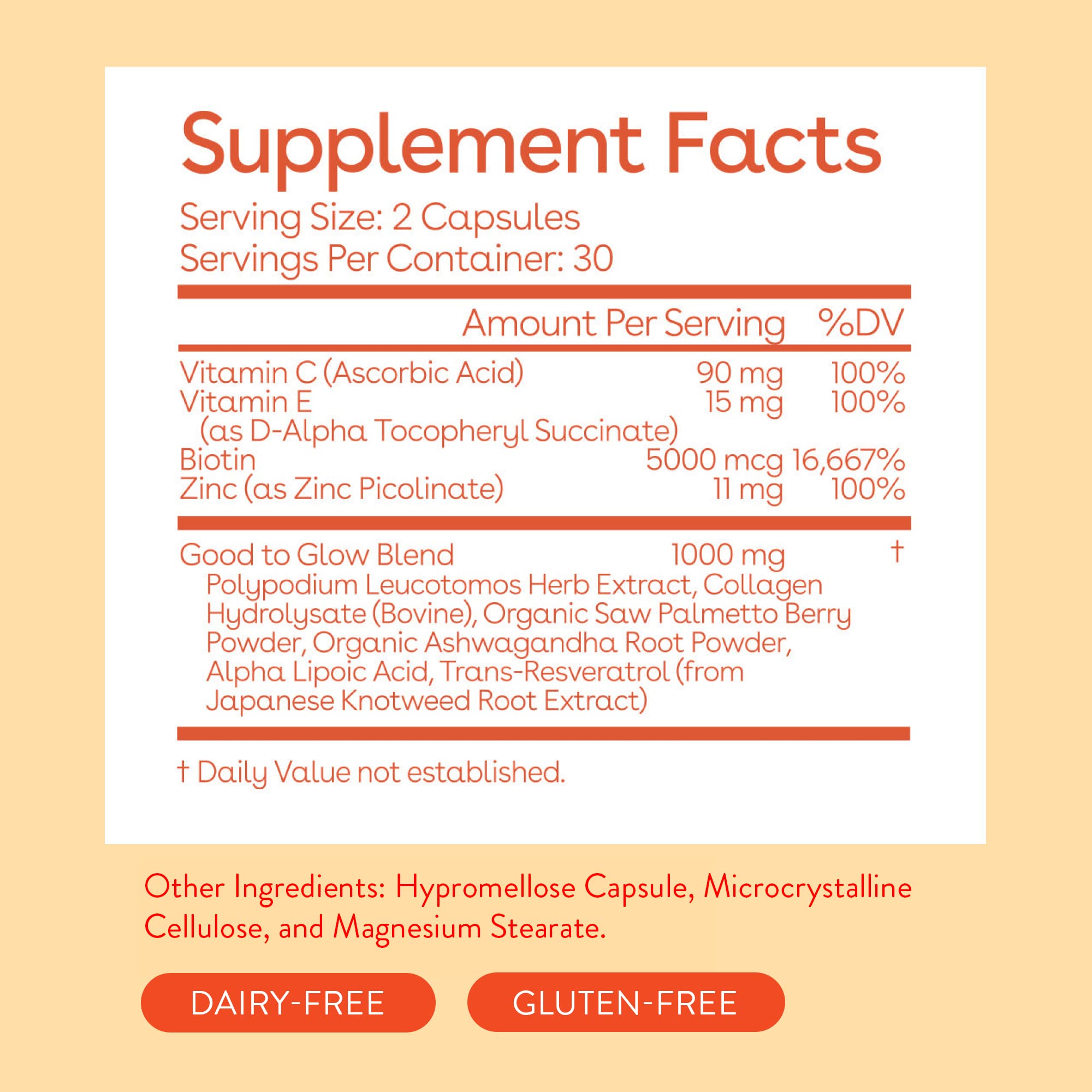 Love Wellness Good to Glow | Collagen Supplement with Biotin, Vitamin C, E, Ashwagandha & Zinc | Promotes Smooth, Glowing & Clear Skin | Enhances Smoothness & Promotes Healthy Skin | 60 Count