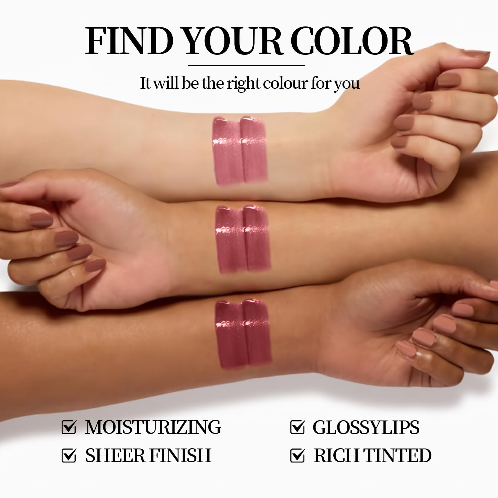 HOSAILY Pink Tinted Lip Balm Lipstick, Hydrating Natural Glossy Sheer Lip Balm, Moisturizing Lipstick Makeup Lip Care for Repairing Dry Lips