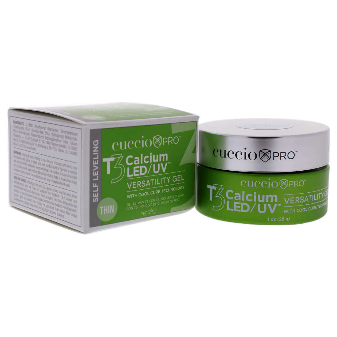 Cuccio Pro - T3 Calcium Versatility Gel - Self Leveling Clear - for Women - Nail Gel - 1 oz