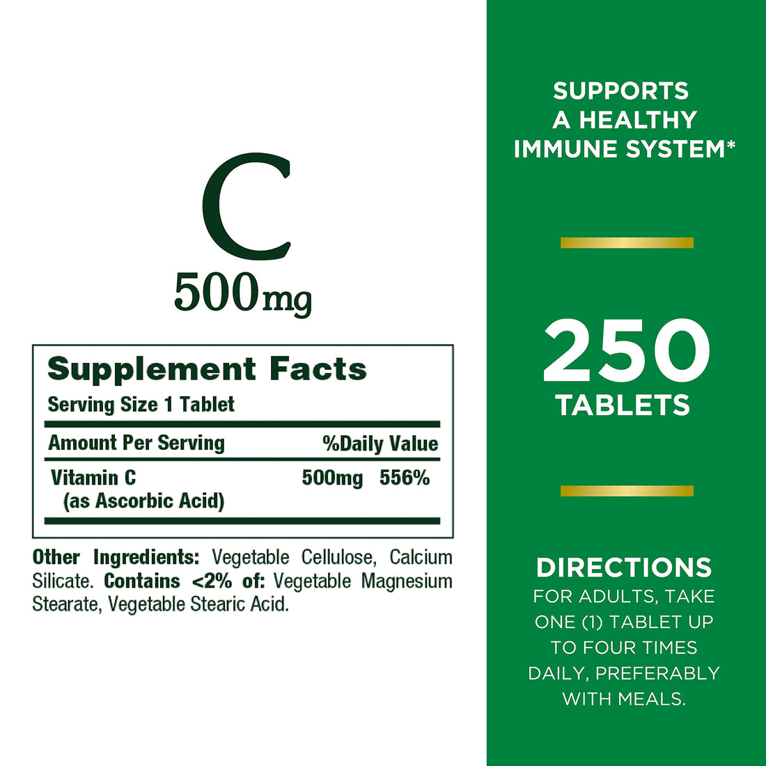 Nature’s Bounty Vitamin C, Supports a Healthy Immune System, Vitamin Supplement, 500mg, 250 Tablets