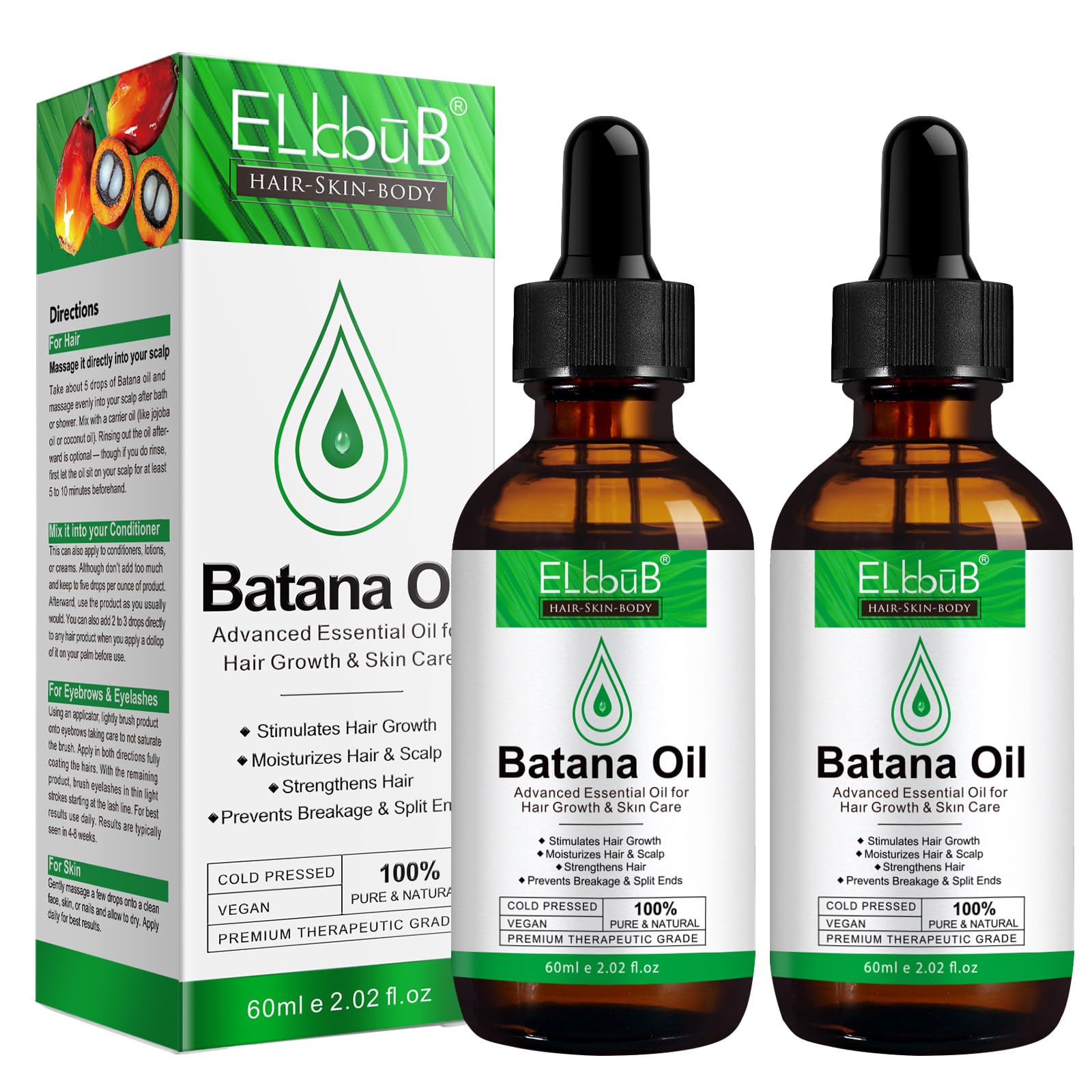 ReliCo Batana Oil for Hair Growth Dr Sebi Organic - 100% Raw Batana Oil from Honduras, Pure Natural for Thickness, Hair Loss Treatments for Black Women Men, 2.02 fl.oz