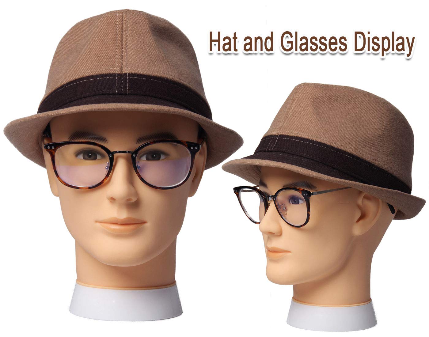 Newshair Bald Mannequin Head Male Wig Head Professional Cosmetology for Wig Making and Display Hat Helmet Glasses or Masks Display Head Model with Free Clamp Stand