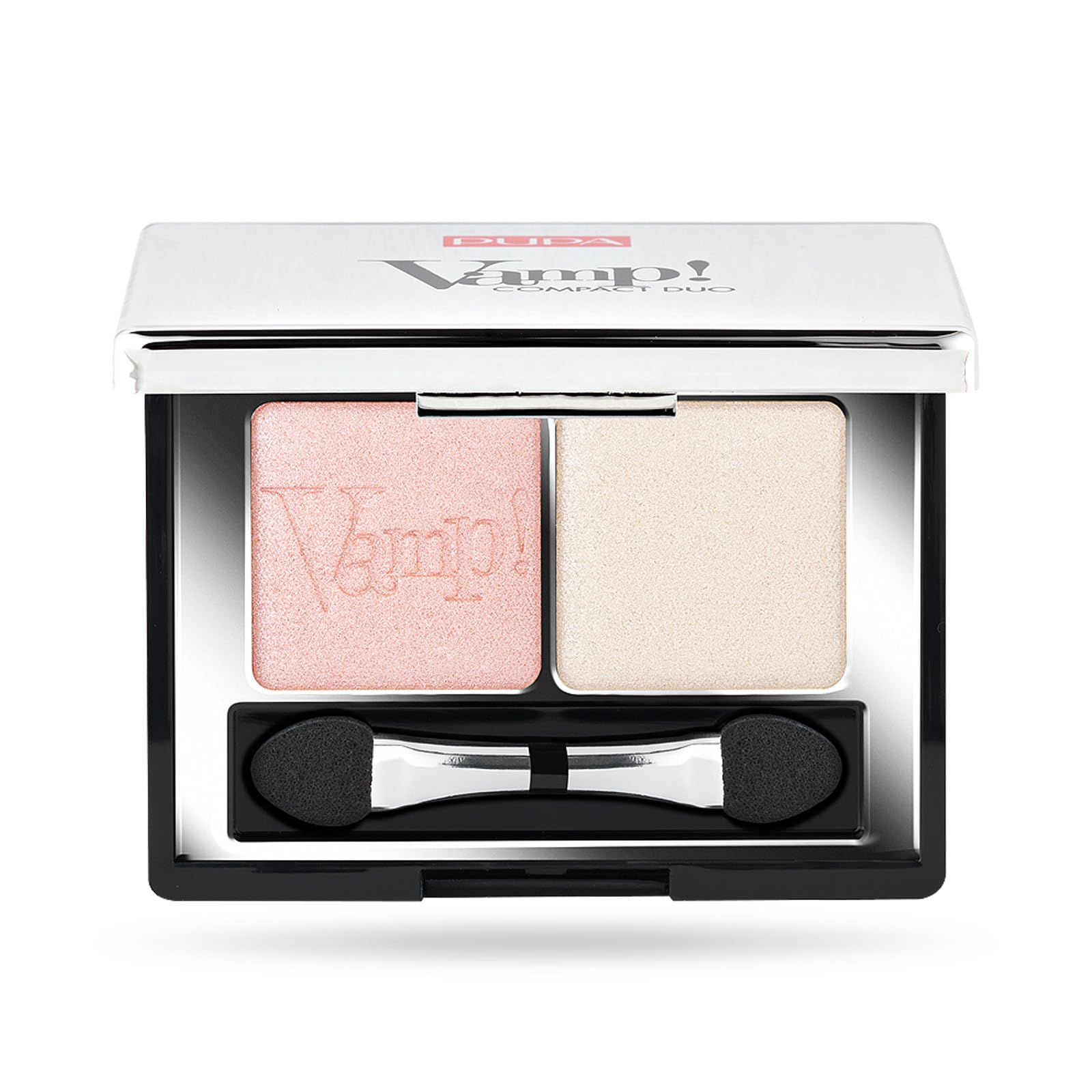 PUPA Milano Vamp! Compact Duo Eyeshadow - Adjustable Coverage And Great Blendability - High Concentration Of Pigments - Extra Fine And Very Comfortable Texture - 001 Rose Perlage - 0.078 Oz