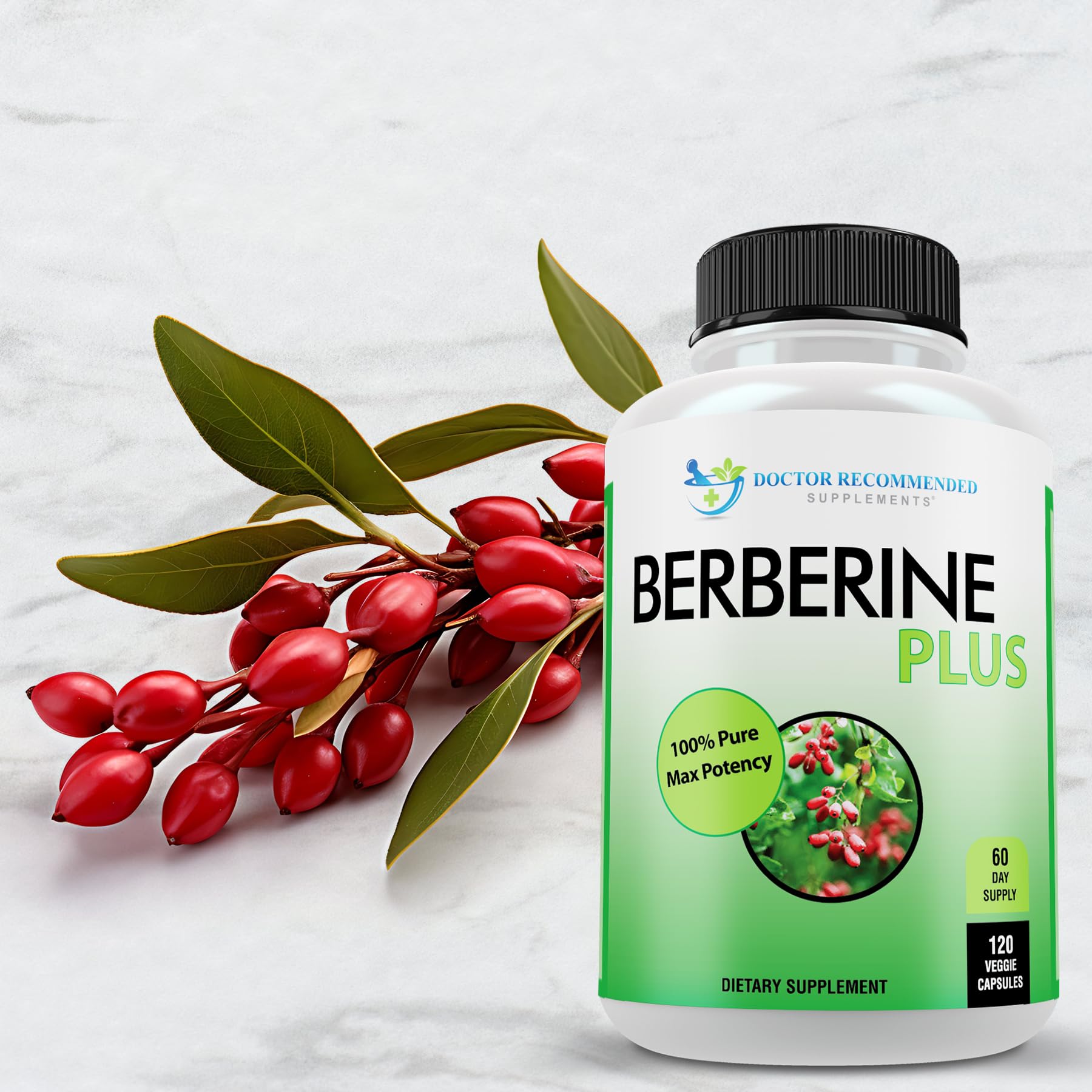 DOCTOR RECOMMENDED SUPPLEMENTS Berberine Plus 1200mg Per Serving - 120 Veggie Capsules with Royal Jelly