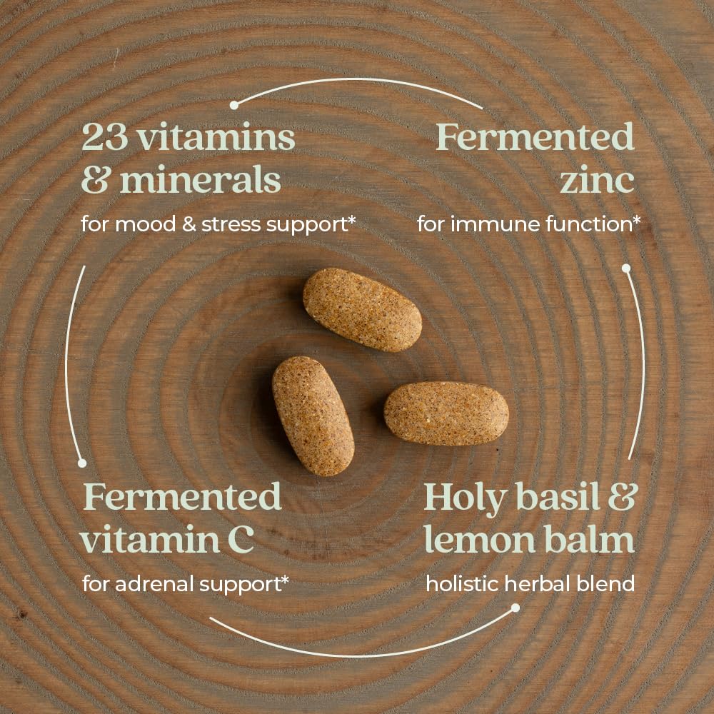 New Chapter Perfect Calm - Daily Multivitamin for Stress & Mood Support with B Vitamins + Holy Basil + Lemon Balm + Organic Non-GMO Ingredients - 144 Count