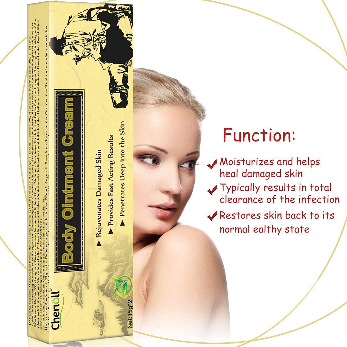 Moisturising Cream, Body and Face Moisturizer for Dry Skin, Acne Cream, 2PC