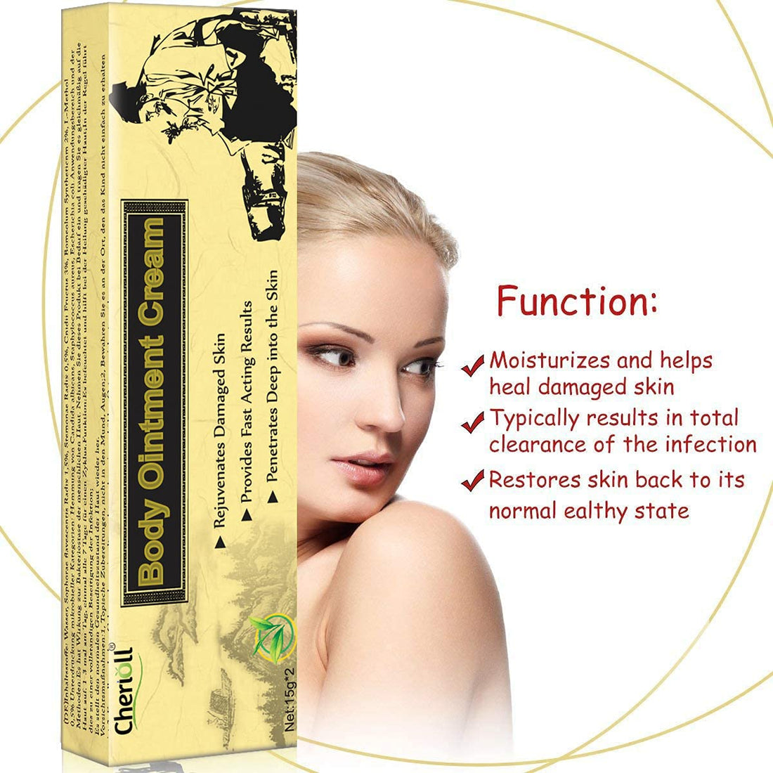 Moisturising Cream, Body and Face Moisturizer for Dry Skin, Acne Cream, 2PC