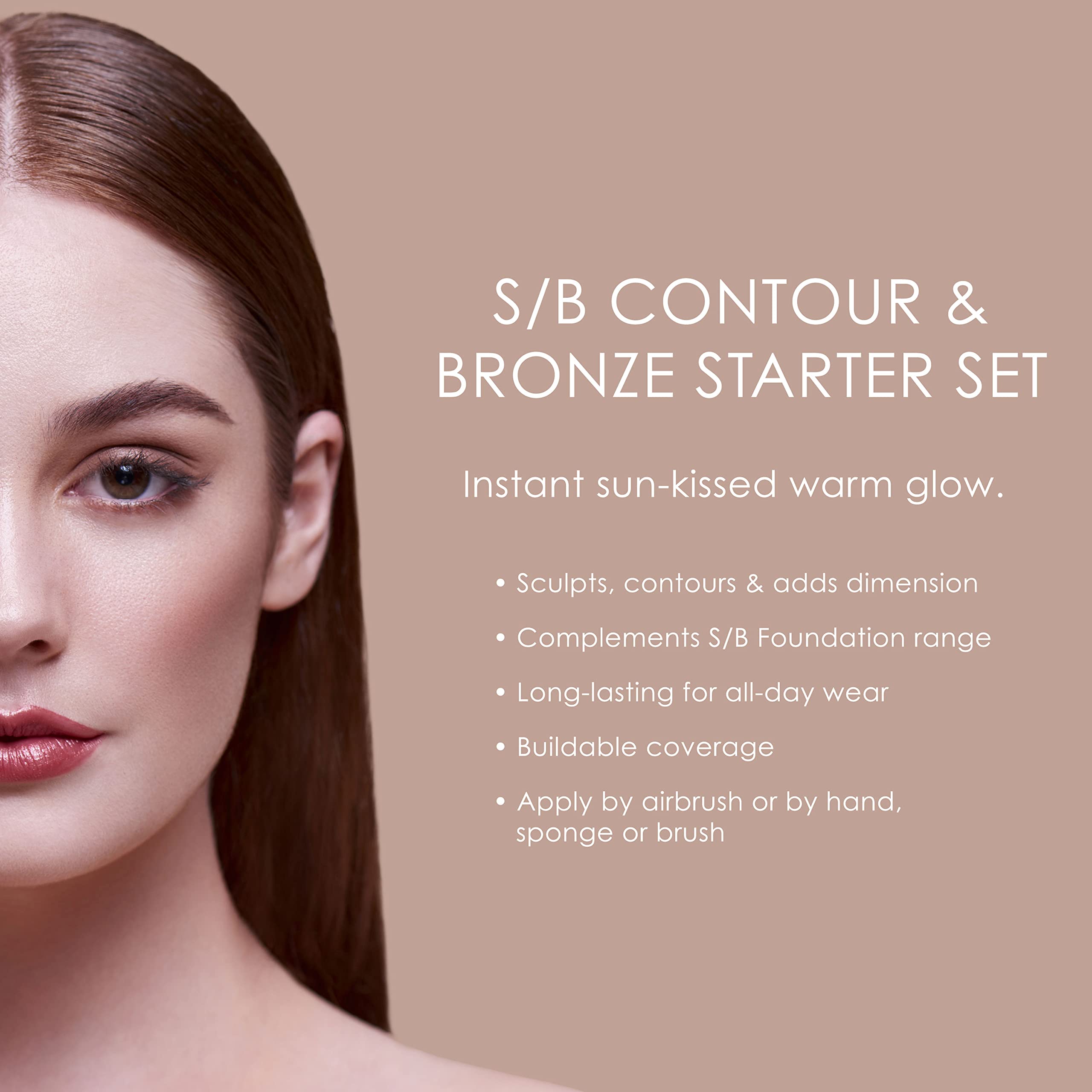 TEMPTU S/B Silicone-Based Contour & Bronze Starter Set For Sculpting, Contouring & Adding Dimension To The Face | Includes 6 Shades