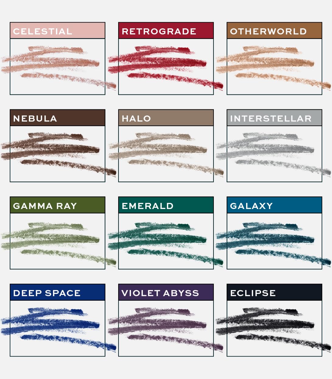 MAKE Beauty Continuum Waterproof Gel Eyeliner Pencil. Creamy, Pigmented Multi-Use, including Waterline with Built-in Sharpener and Blending Brush. Smudge-Proof Makeup. Shade - Nebula, Brown/Black