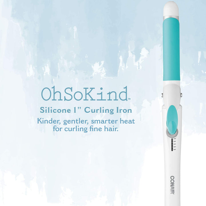 Conair OhSoKind For Fine Hair Curling Iron; 1-inch Curling Iron with Silicone Clip