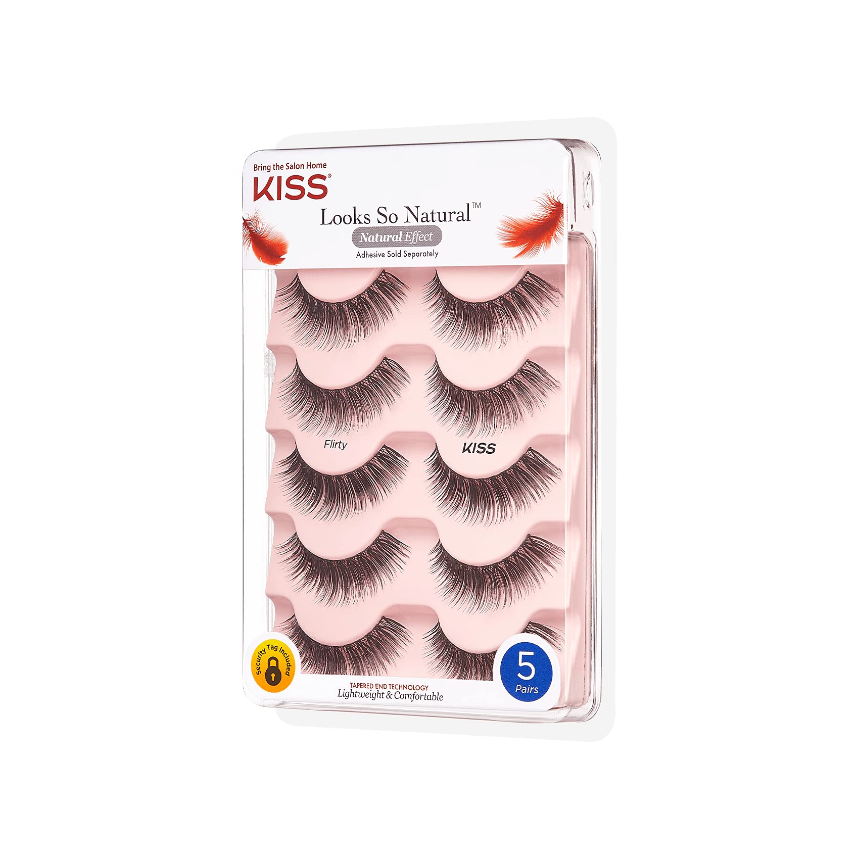 Kiss 5 pair of Flirty Eyelashes KFLM04 with tapered ends