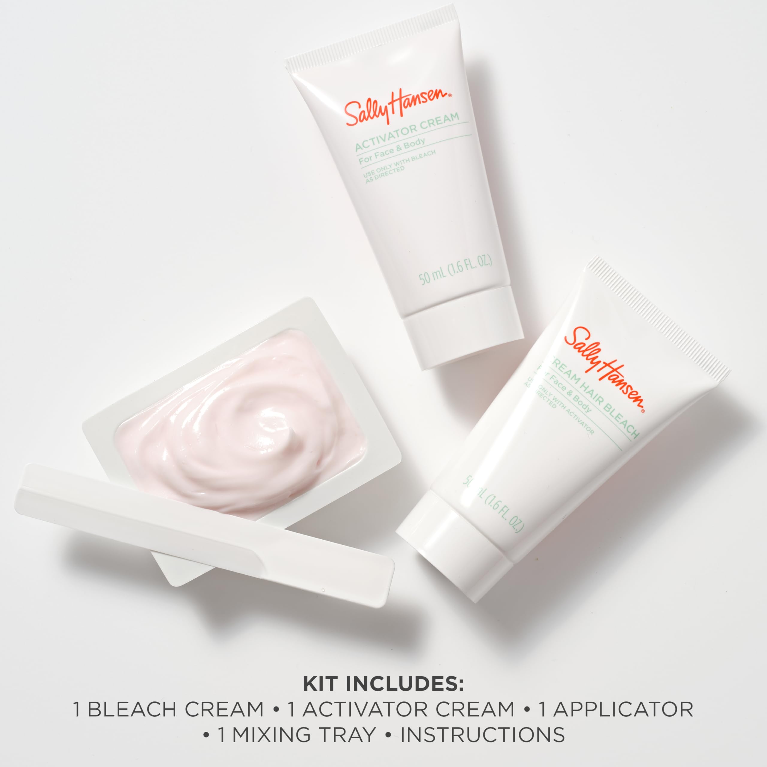 Sally Hansen Bleach Cream for Facial Hair & Body Hair, Vegan Formula, Enriched with Glycerin, All Skin Types, Pack of 2 (Package May Vary)