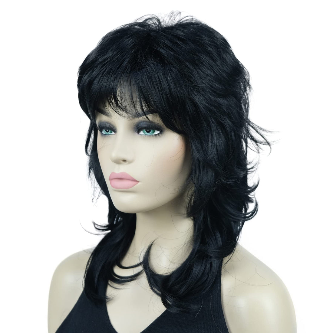 #1: Lydell Long Soft Shaggy Layered Blonde Ombre Classic Cap Full Synthetic Wigs #1 Black