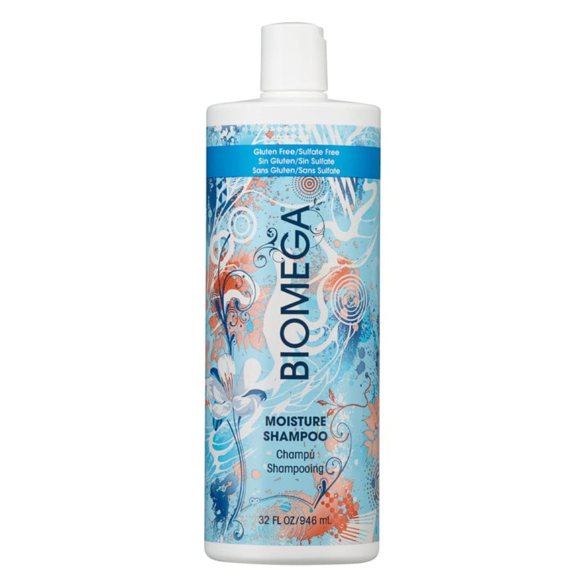 BIOMEGA Moisture Shampoo, Creates Fuller Volume, Hydrating Formula Cleanses and Infuses hair with Omega-Rich Moisturizers and Keratin Amino Acids, 32 fl. oz