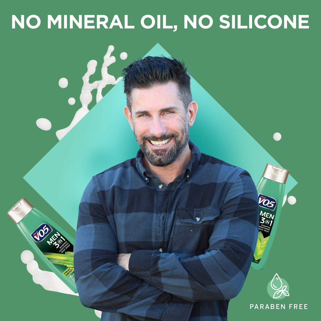 Alberto Vo5 Mens 3-in-1 Shampoo, Conditioner & Body Wash, Fresh Energy 12.5 Fl Oz