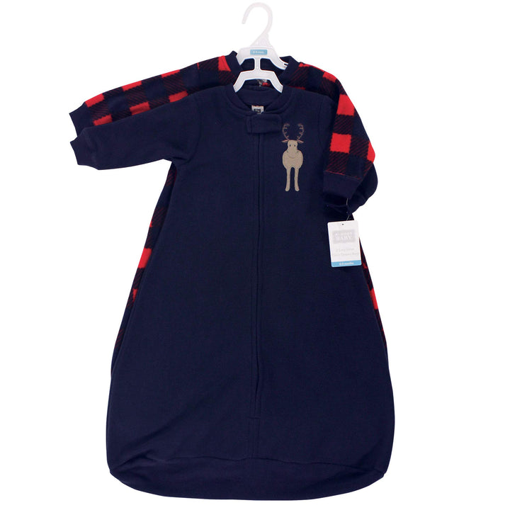 Hudson Baby Unisex Baby Long-Sleeve Fleece Sleeping Bag, Forest Moose, 0-9 Months