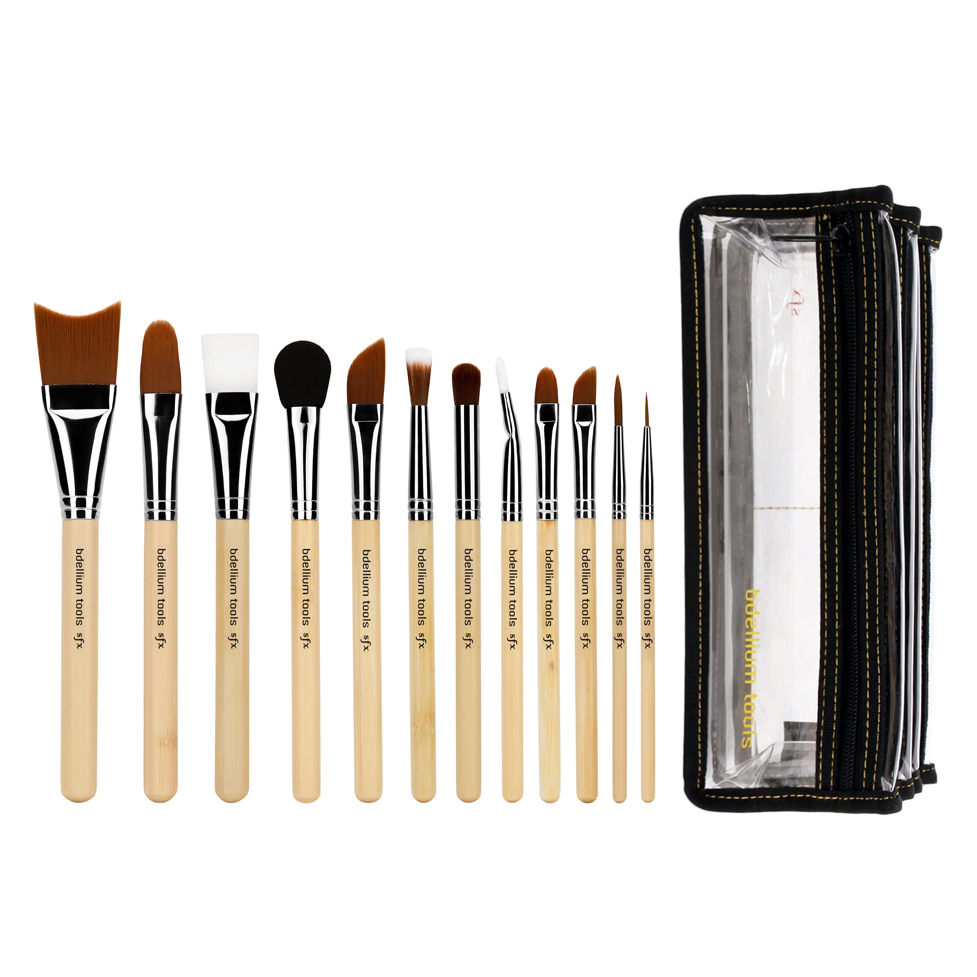 Bdellium Tools Professional Makeup Brush Special Effects SFX Series - 12 pc. Brush Set with Double Pouch (2nd Collection)