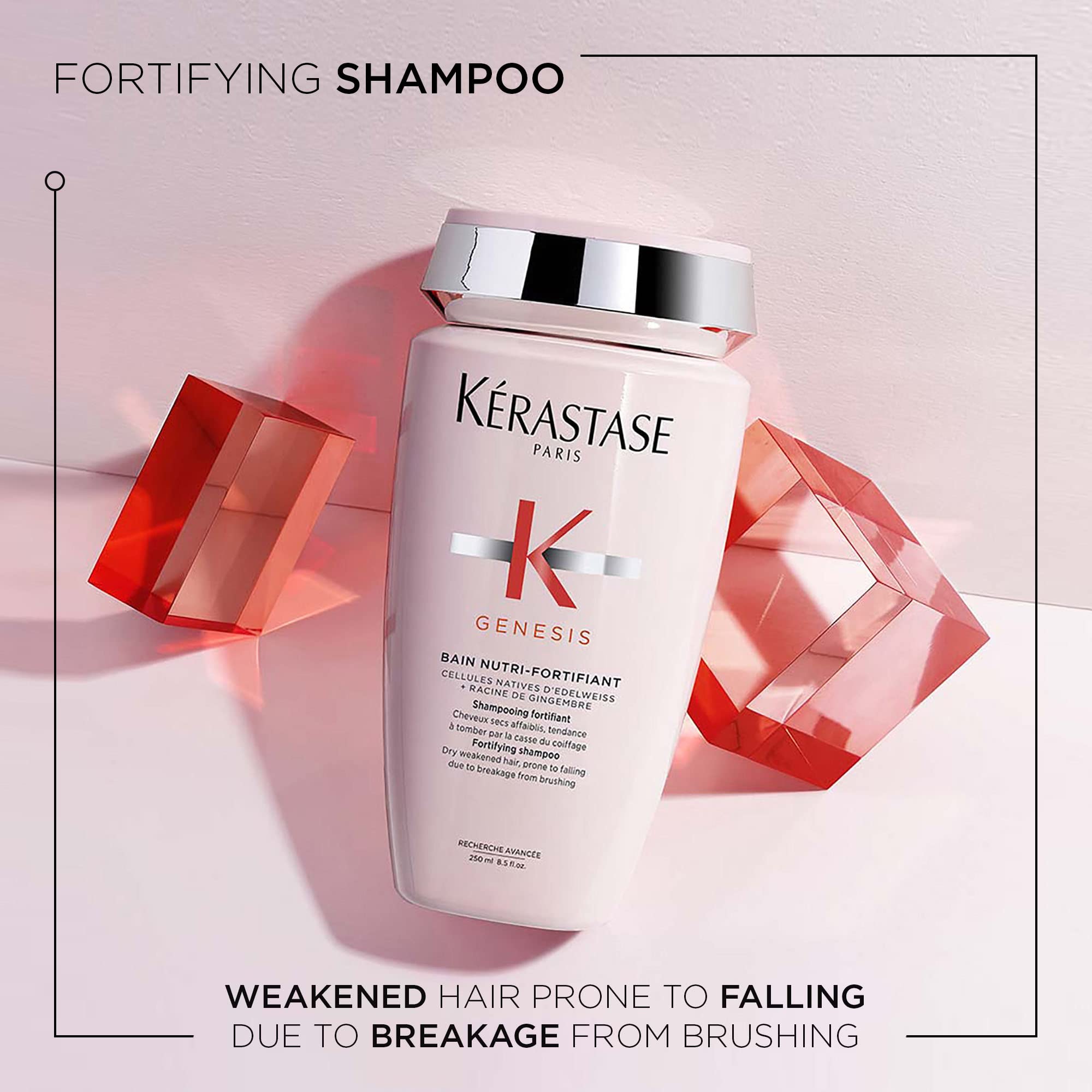 KÉRASTASE Genesis Nutri-Fortifiant Shampoo, Anti-Breakage & Strengthening for Weak or Damaged Hair, Nourishes & Hydrates Hair for All Hair Types, 8.5 Fl Oz