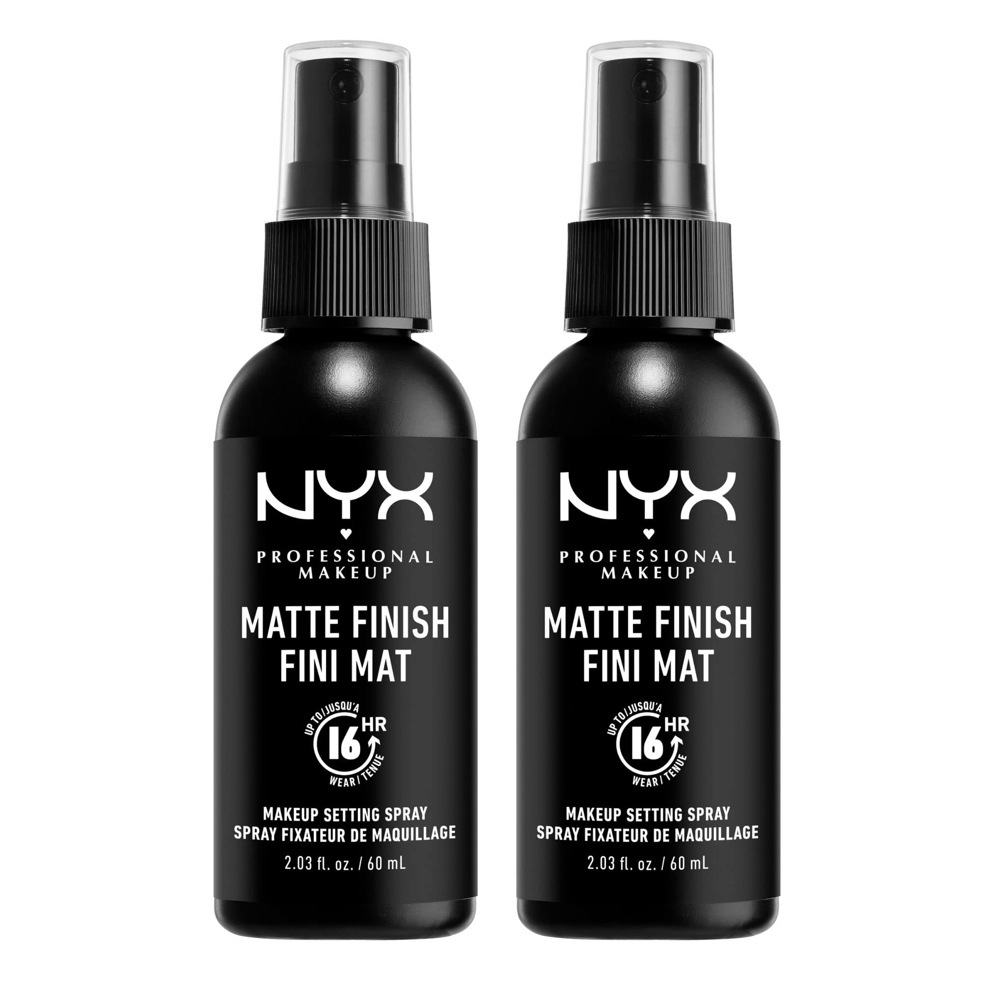 NYX PROFESSIONAL MAKEUP Makeup Setting Spray, Matte Finish, 2.03 Fl Oz (Pack of 2)