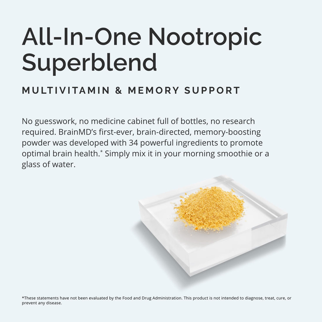 Dr Amen BrainMD Bright Minds Memory Multi, Orange Mango Flavor - 5.4 oz Powder - Multivitamin & Memory Support - Gluten Free, Sugar Free - 30 Servings